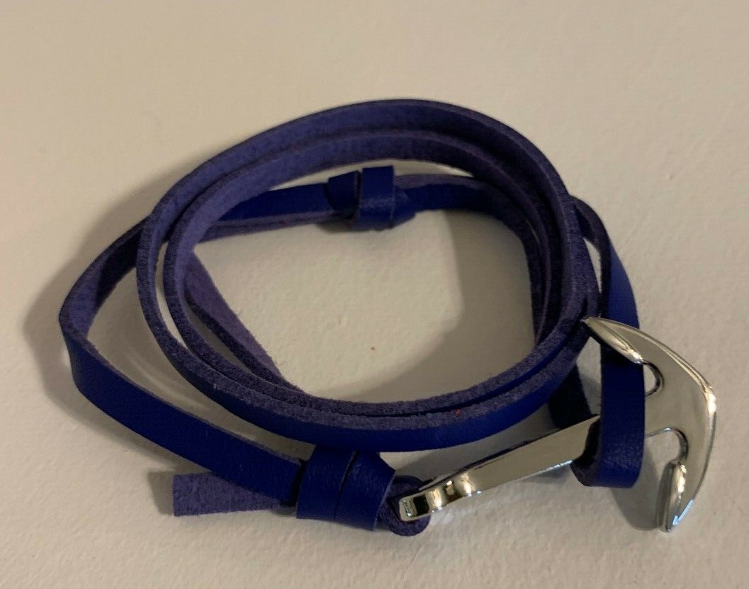 Anchor Cuff Bracelet - DkBlue/Silver